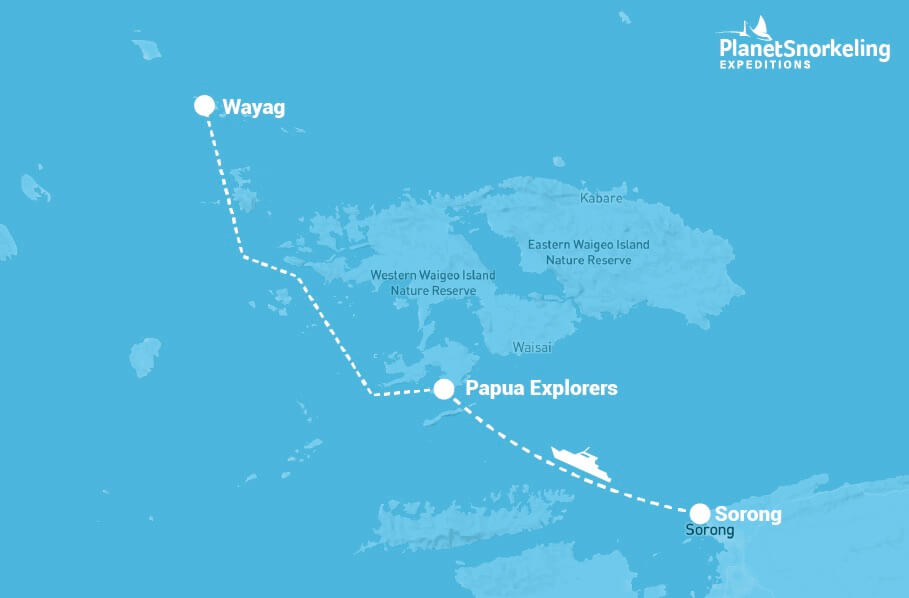 Papua Explorers Snorkeling Trip Map